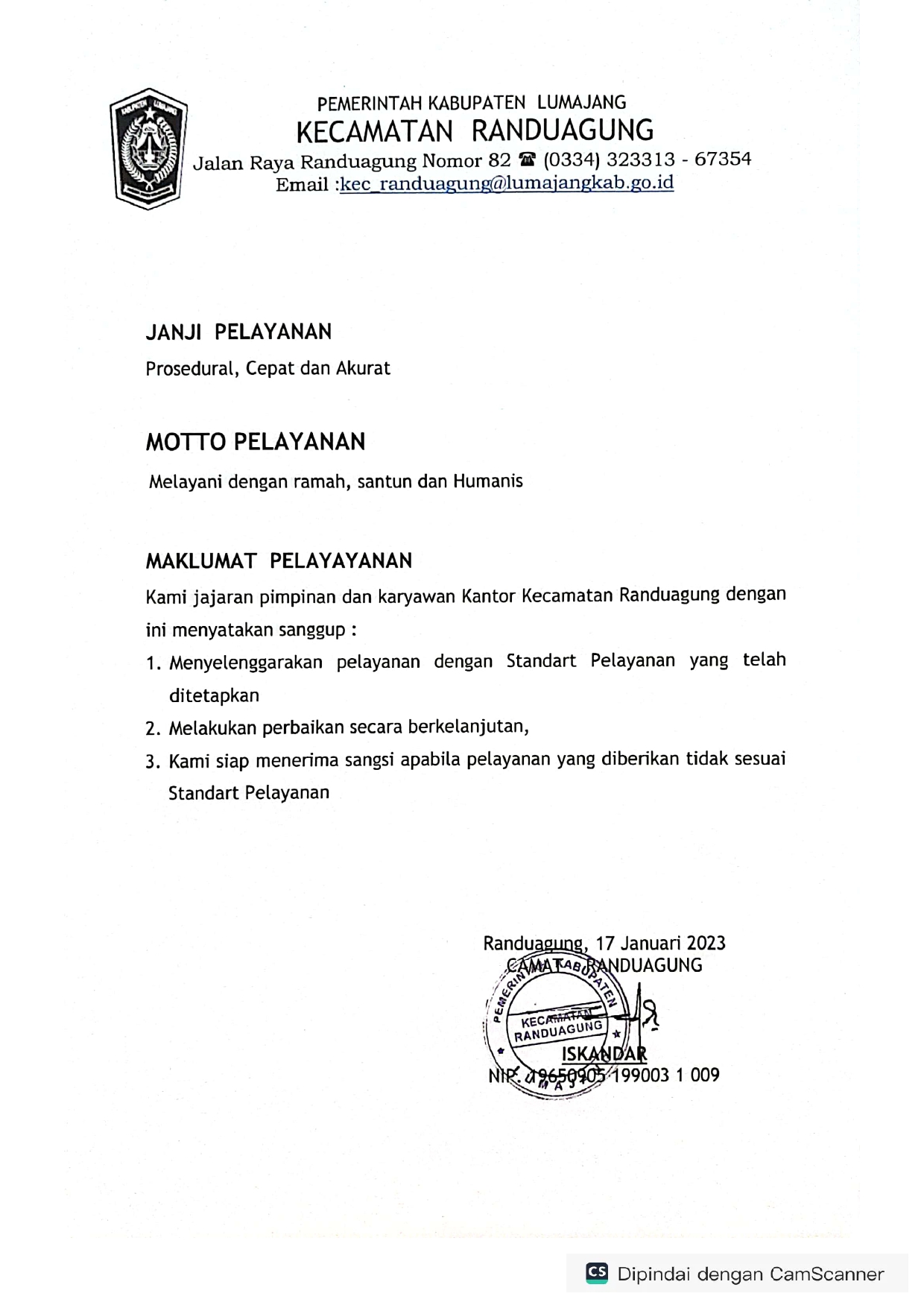 MAKLUMAT PELAYANAN UMUM