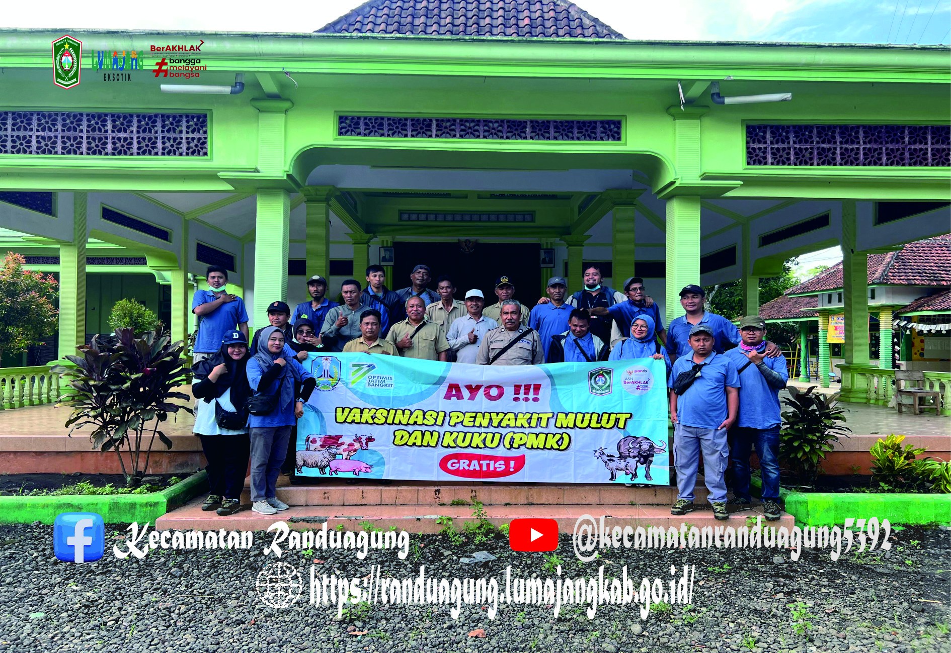 Vaksinasi PMK yang bertempat di Desa Ranulogong Kecamatan Randuagung